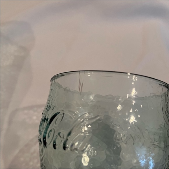 Vintage Pebbled Plastic Coca Cola Embossed Logo Glasses 6.5 Inch Tall Coke - Picture 6 of 16
